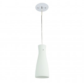 Oriel Lighting-CLEO Brushed 30cm Glass Pendant-White